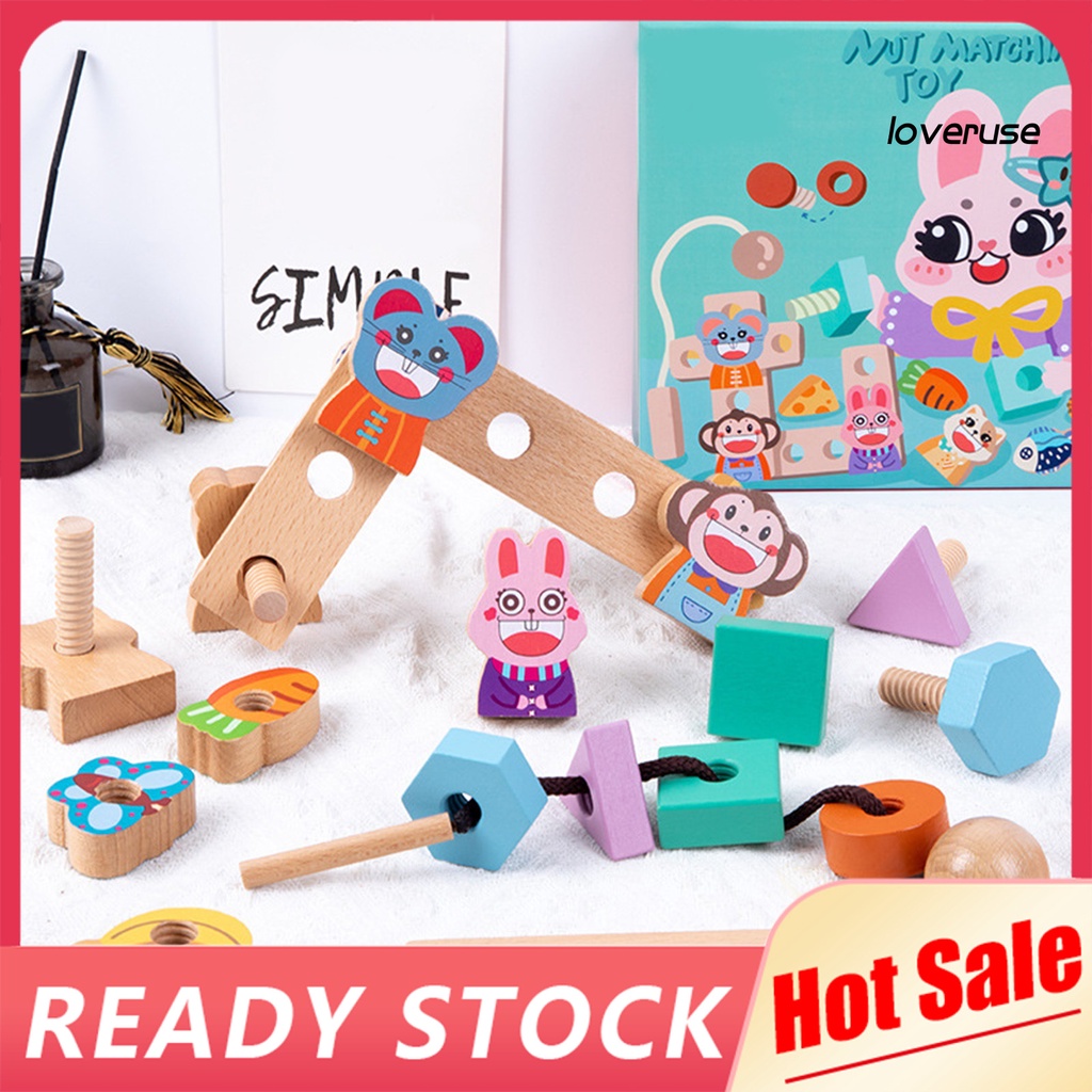 1 Bộ Đồ Chơi Lắp Ráp Bằng Gỗ Đánh Bóng Họa Tiết Tinh Tế Sáng Tạo Cho Trẻ Mẫu Giáo