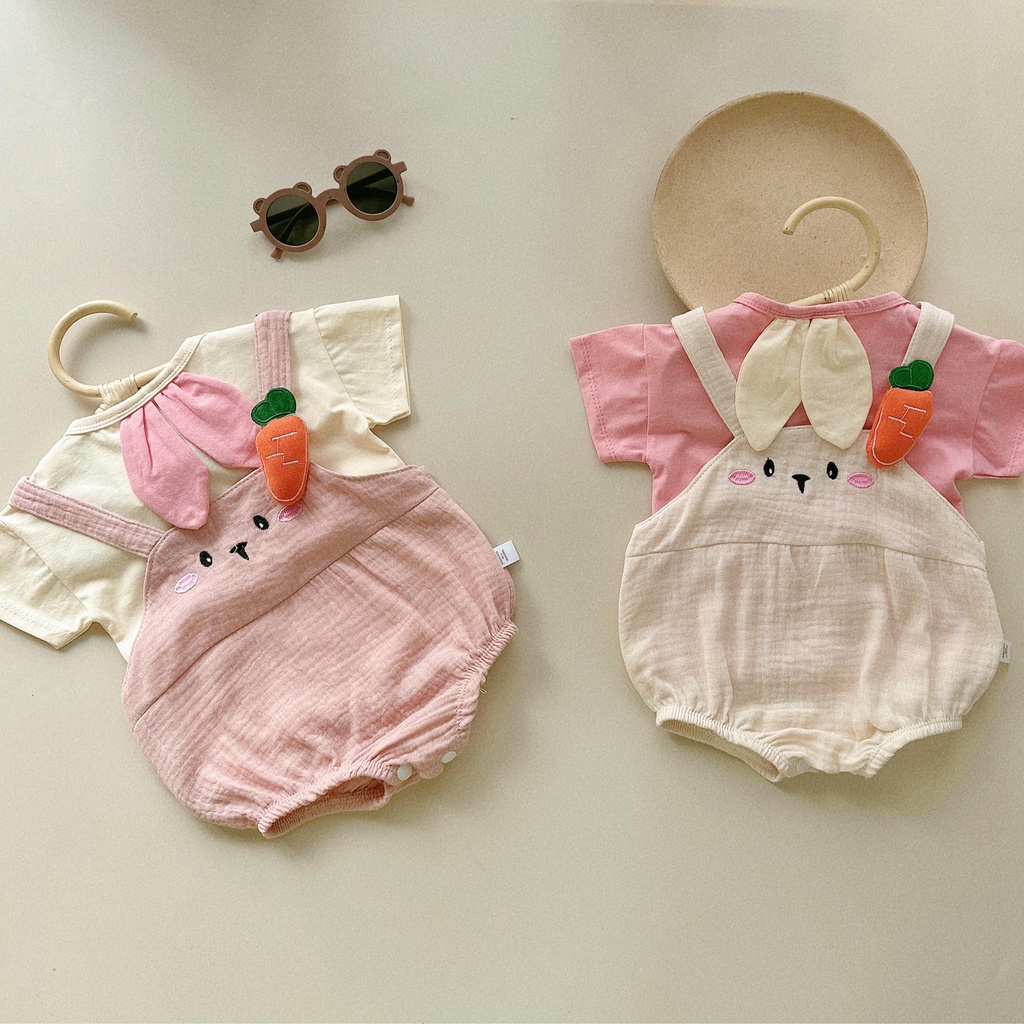 Bộ body ngắn tay bodysuit áo liền quần bộ đồ liền thân Babyshop88vn cho bé trai bé gái M27.06-3