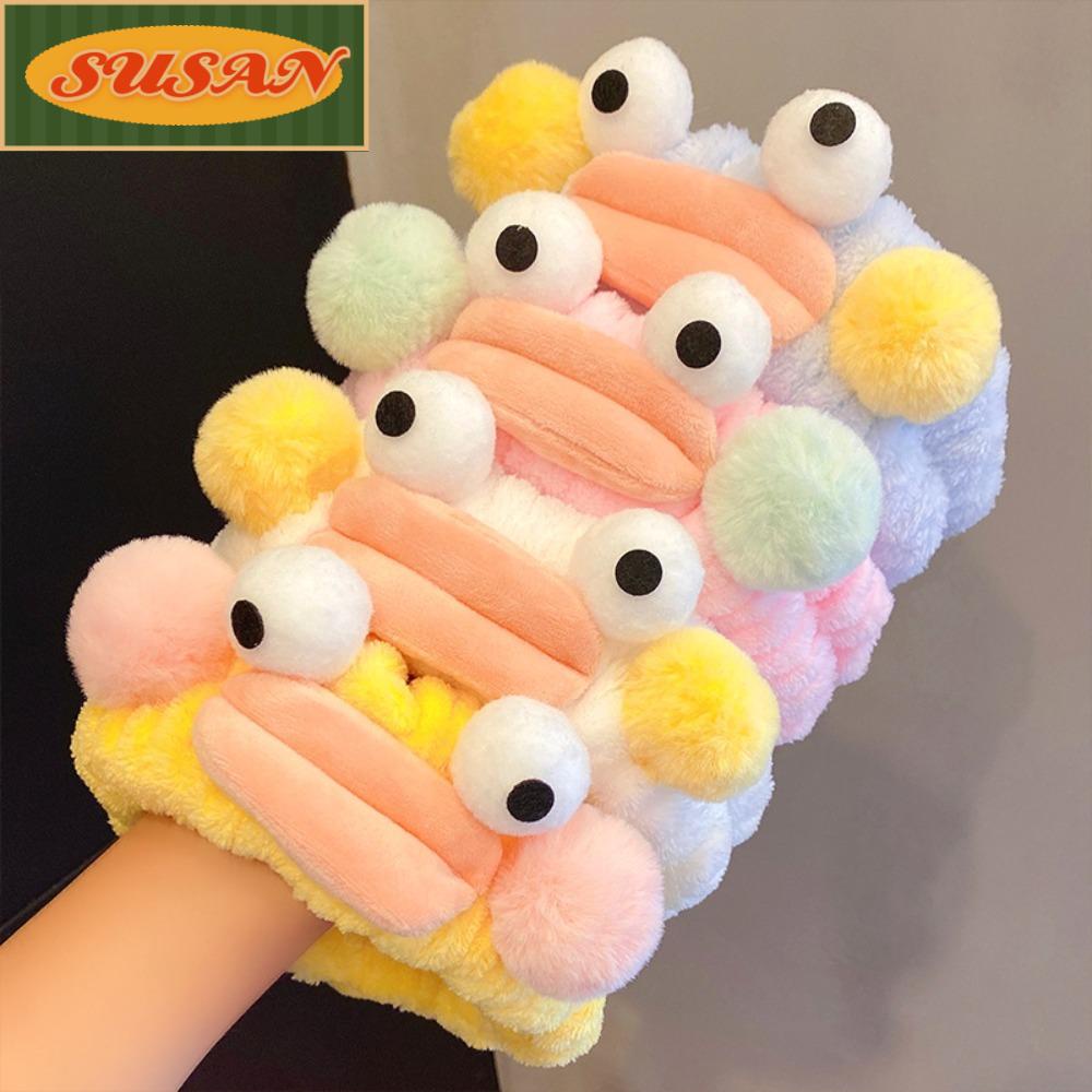 SUSANS Băng Đô Cài Tóc Rửa Mặt / Trang Điểm Xúc Xích Bằng Lông Cừu San Hô Kiểu Hoạt Hình Ngọt Ngào Cho Nữ