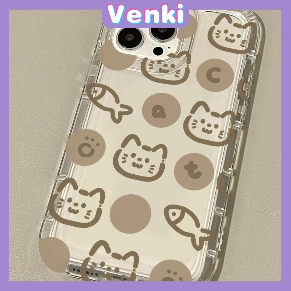 VENKI - Cho iPhone 11 Ốp Lưng TPU Mềm Trong Suốt Túi Khí Chống Sốc Bảo Vệ Camera Mèo Cá Vàng Dễ Thương Tương Thích Với iPhone 14 13 Pro Max iPhone 12 Pro Max XR XS 7Plus 8Plus