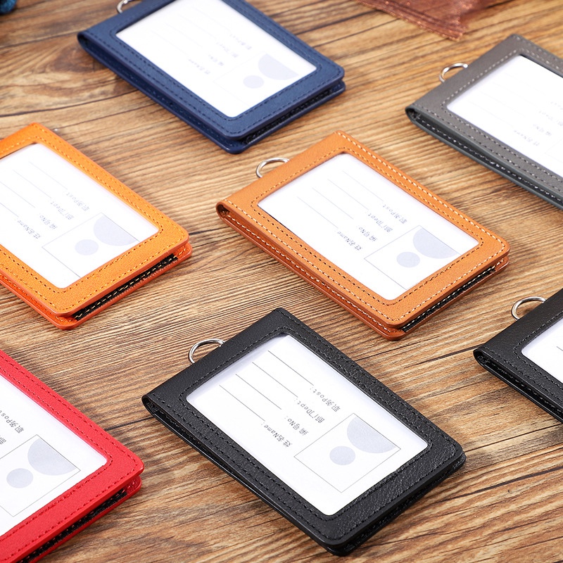 Ốp Điện Thoại Da PU Có Dây Đeo Cổ Đựng Thẻ ID Cho Học Sinh / Nhân Viên Văn Phòng