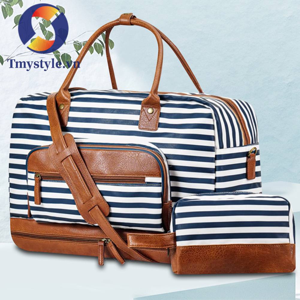 Túi Xách Canvas Cỡ Lớn Có Ngăn Đựng Đồ Khô / Ướt Tiện Dụng Cho Nam Và Nữ