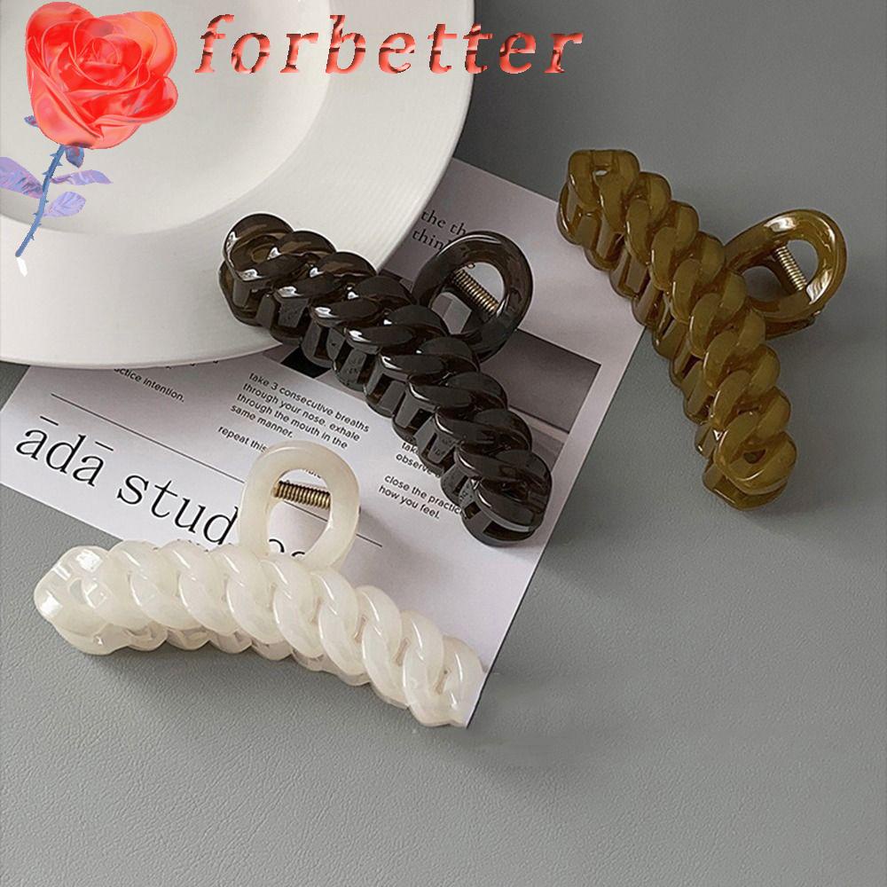 FORBETTER Kẹp Tóc Đuôi Ngựa Bằng Axit Acetic Phối Dây Xích Sáng Tạo Thanh Lịch Cho Nữ