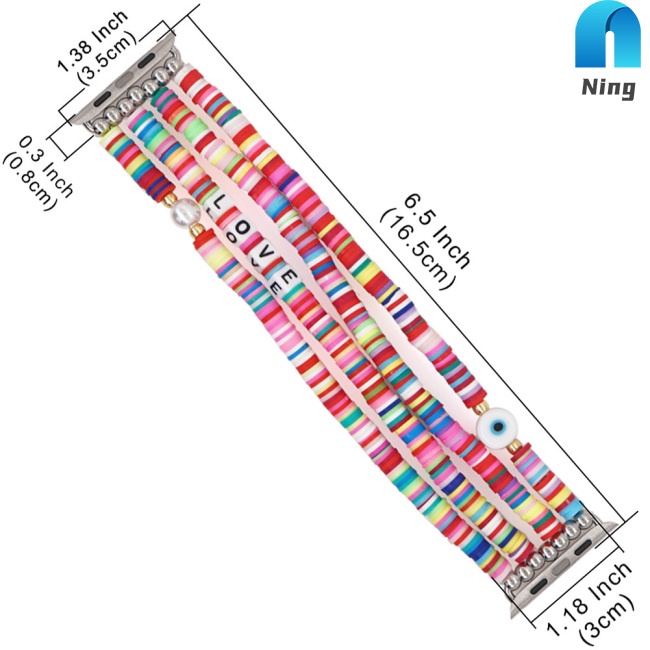 Vòng Tay Chuỗi Hạt Mềm Phong Cách Boho Thay Thế Cho Đồng Hồ Thông Minh Iwatch