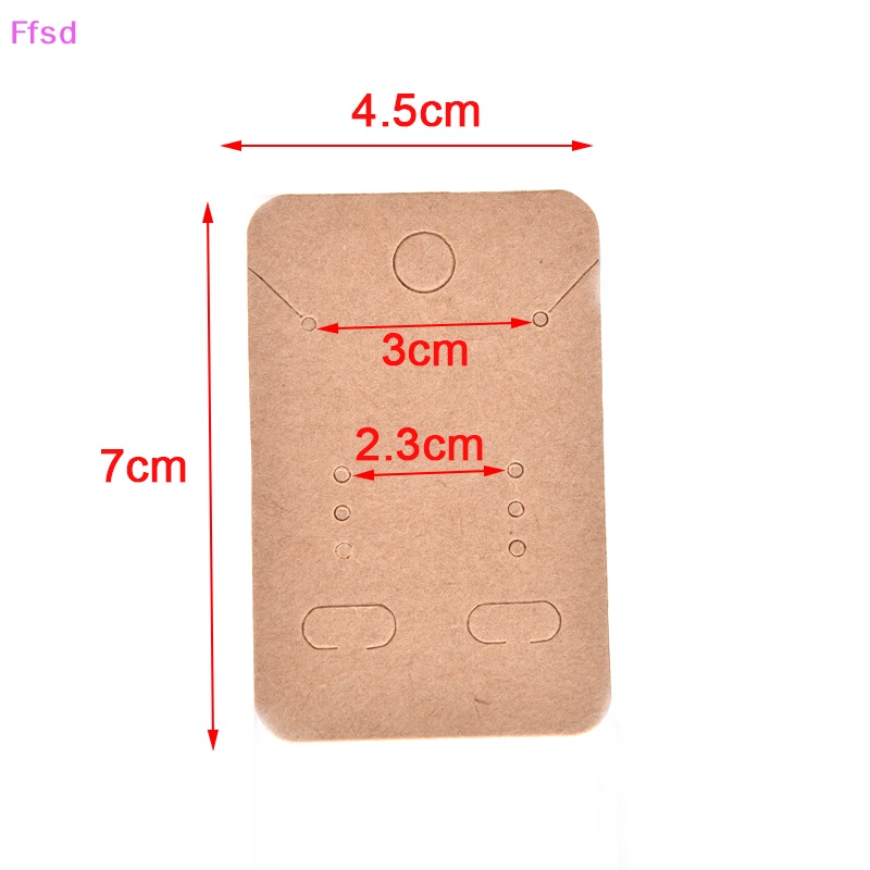 {Ffsd} Set 100 Thẻ Giấy Kraft Trưng Bày Trang Sức Bông Tai Vòng cổ