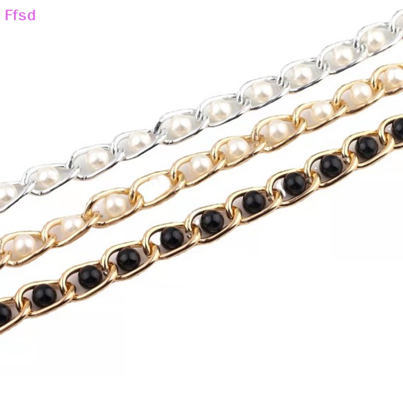 {Ffsd} Dây Xích Kẹp Túi Xách Phối Hạt Ngọc Trai Thanh Lịch Đơn Giản