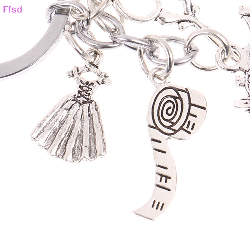 {Ffsd} Móc Khóa Máy May Dạng Kéo Đo Vòng Sắt * Bán Chạy