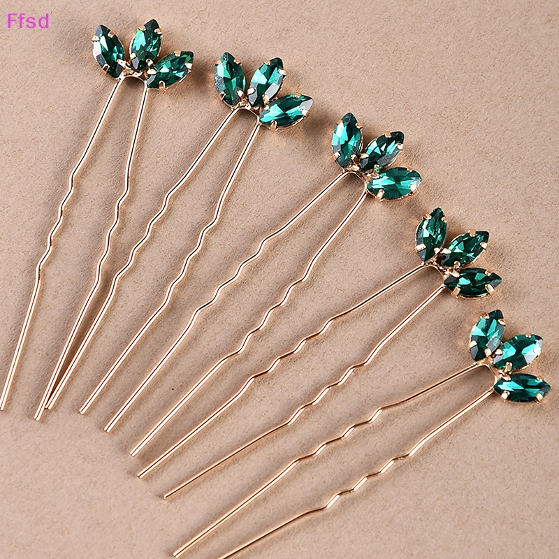 Trâm Cài Tóc Chữ U Đính Đá Pha Lê Màu Sắc Dành Cho Cô Dâu