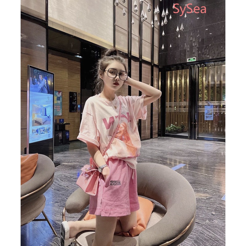 Plus Set Áo Sơ Mi Dáng Rộng + Quần Short Năng Động Thời Trang Mùa Hè Theo Phong Cách Hàn Quốc Cho Nữ