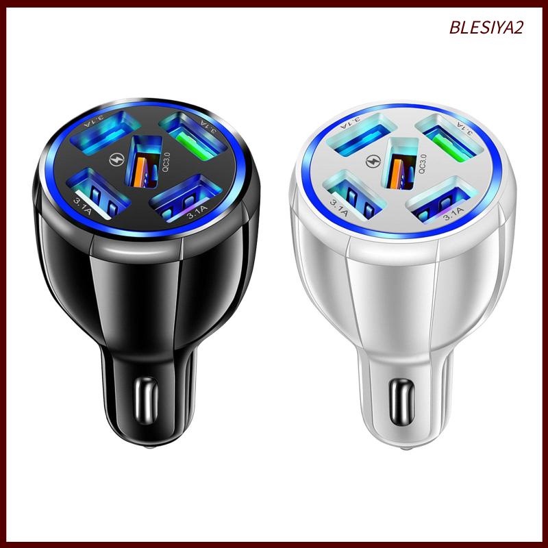 Bộ SạC ĐiệN ThoạI 5 CổNg USB 0 Trên Xe Hơi - MàU Đen