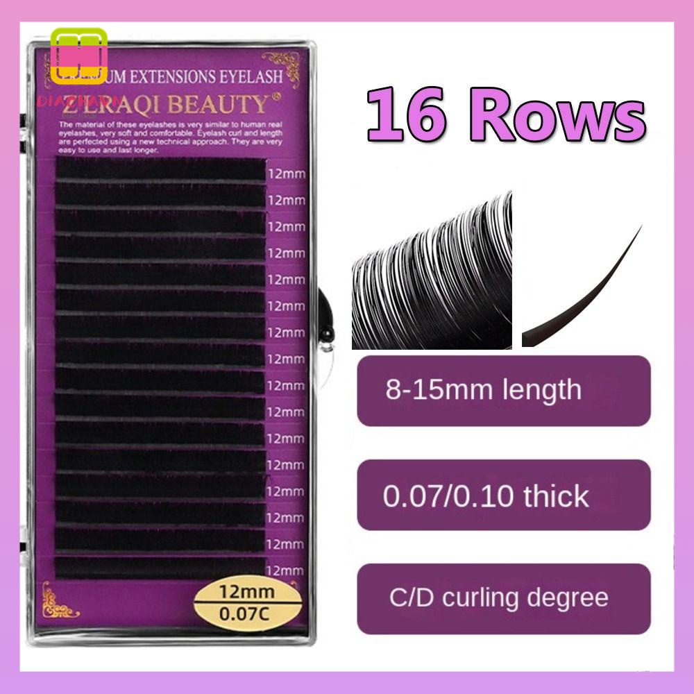 DIACHAVN Lông Mi Giả 16 Rows Mềm Mại Màu Đen Tự Nhiên