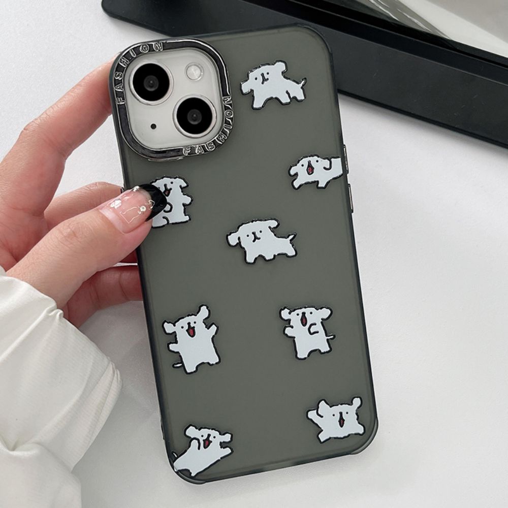 Ốp Điện Thoại TPU Dẻo Mạ Điện In Hình Chú Chó Đáng Yêu Thời Trang Cho iPhone 14 13 12 11 Pro Max X XR 8 7 Plus