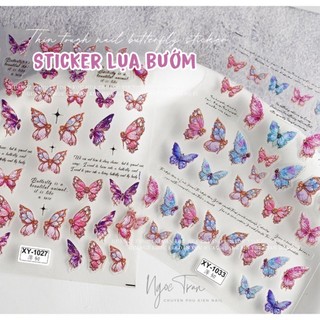 Sticker lụa 3d bướm sắc nét | hình dán móng tay xy-1027 1033