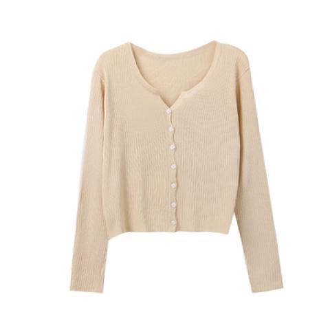 Áo Khoác Cardigan Dệt Kim Mỏng Tay Dài Chống Nắng Màu Trắng Thời Trang Mùa Hè Hàn Quốc Mới Cho Nữ