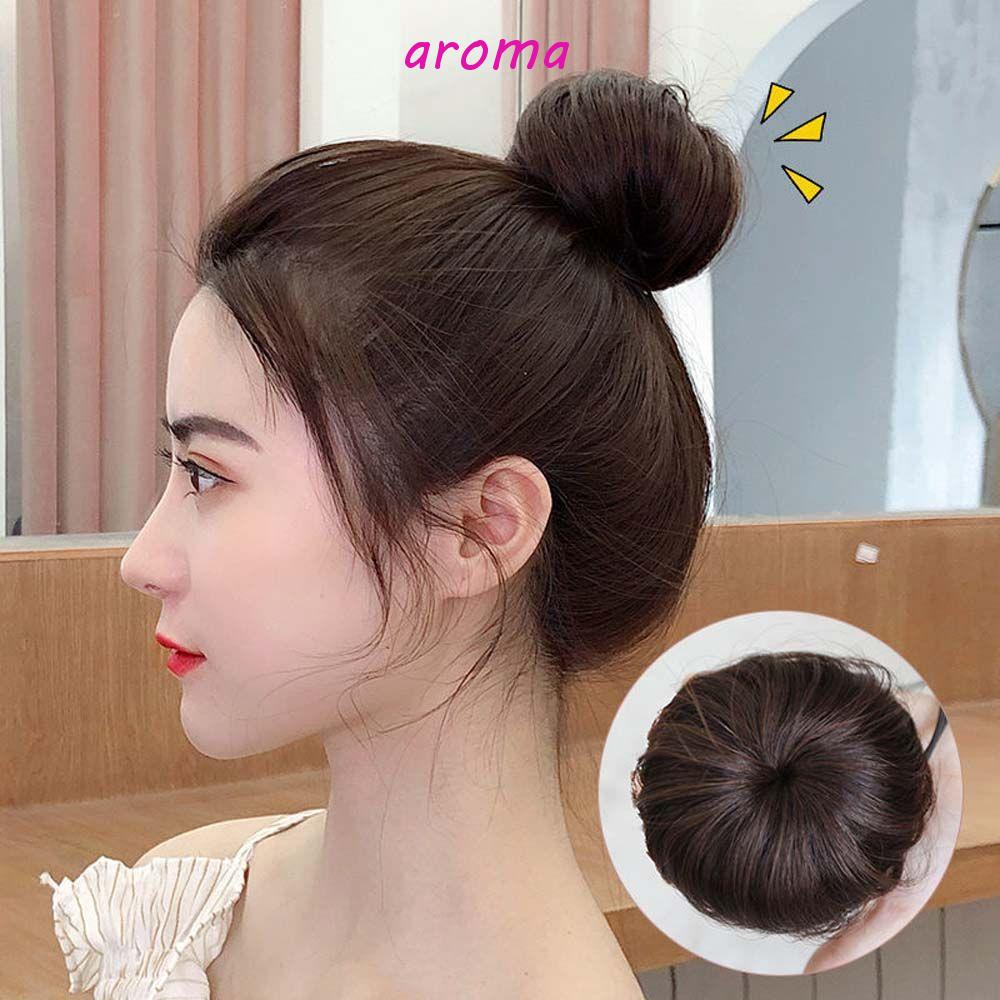 AROMA Búi Tóc Giả Xoăn Bằng Sợi Tổng Hợp