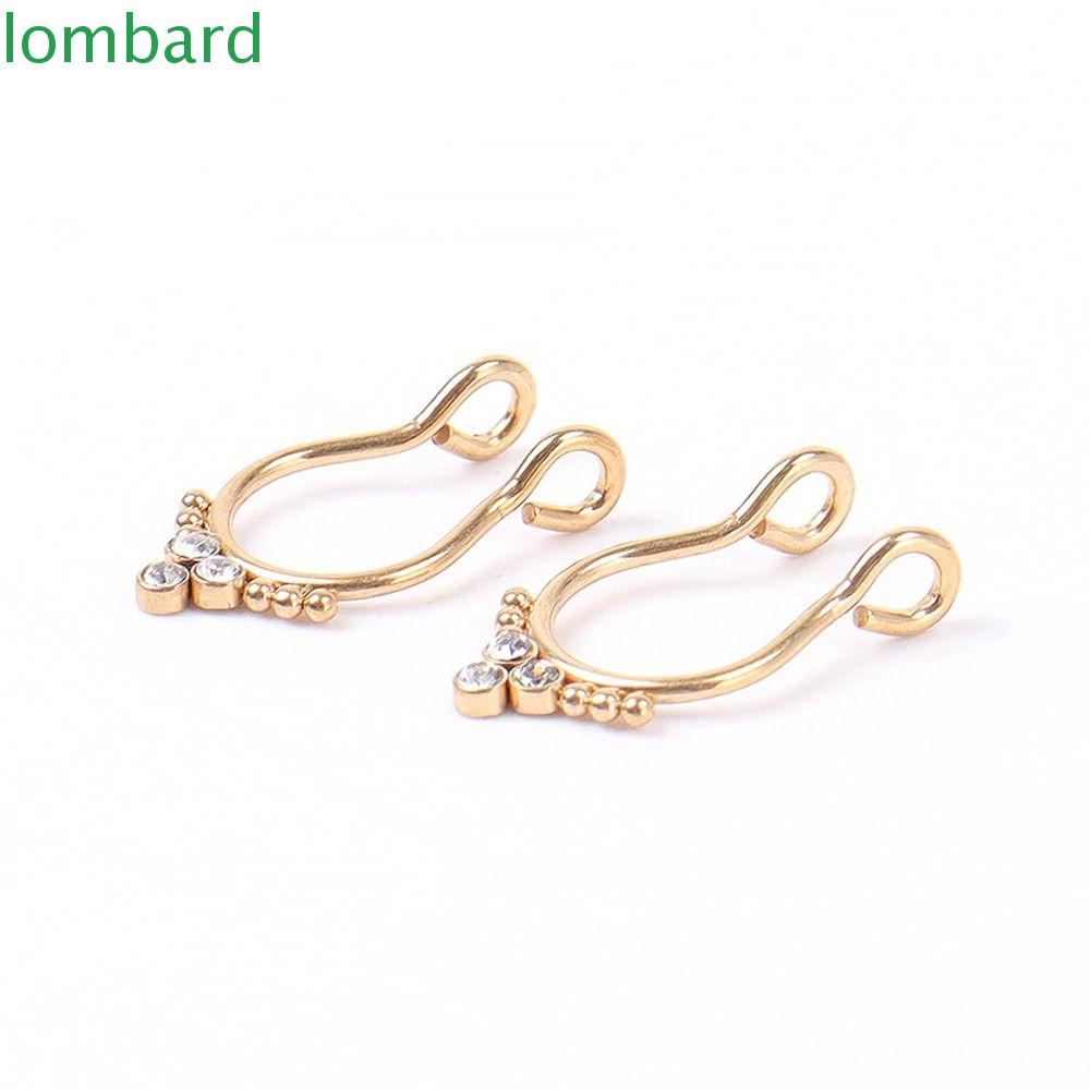 LOMBARD Khuyên Mũi Inox Đính Đá Nhiều Màu Thời Trang Cho Nam