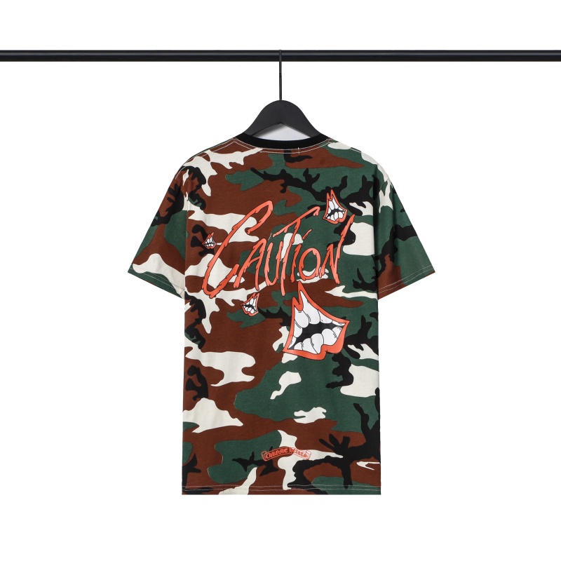 Chr-come88he-áo Thun Tay Ngắn Dáng Rộng Họa Tiết Rằn Ri In Chữ Thời Trang Chất Lượng Cao Cho Nam Và Nữ