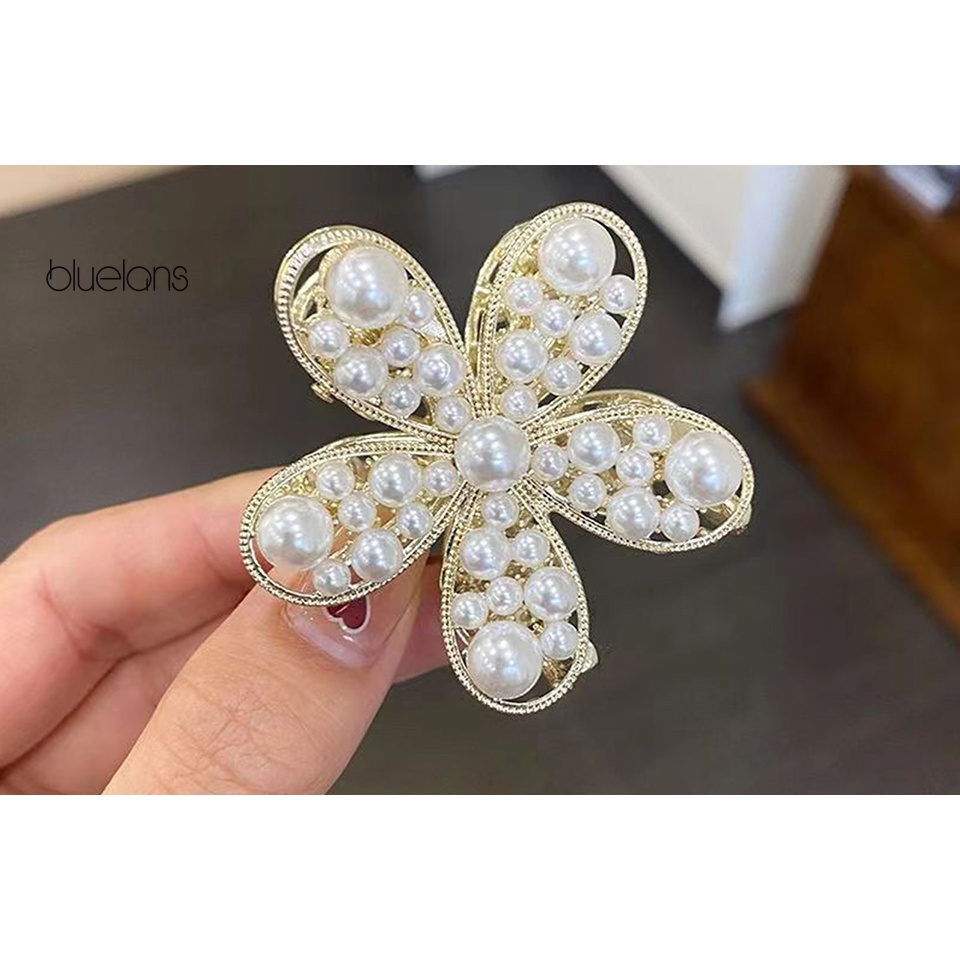 Kẹp Tóc Hình Hoa Đính Ngọc Trai Giả Sang Trọng Chống Trượt Tiện Dụng