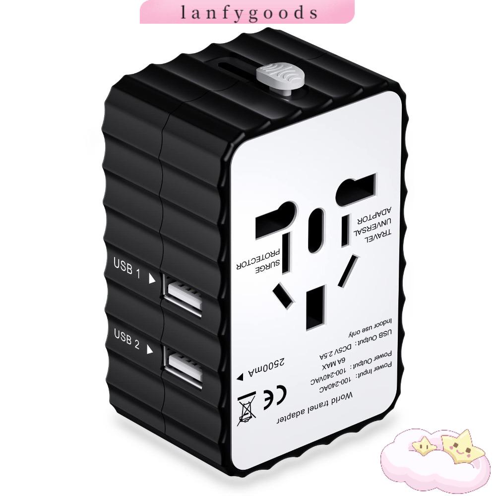 LANFY Ổ Cắm Điện Gắn Tường Bằng Nhựa Màu Trắng Đen Đa Năng Tiện Dụng Mang Theo Du Lịch