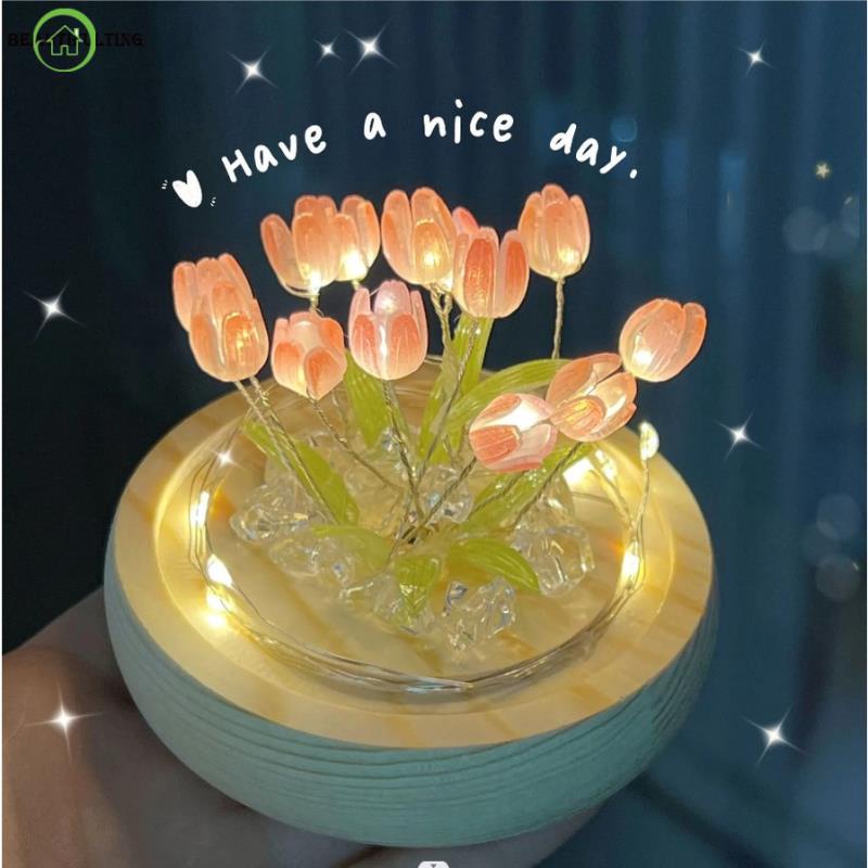 Đèn Ngủ Để Bàn Hình Hoa Tulip Sáng Tạo Trang Trí Nhà Cửa