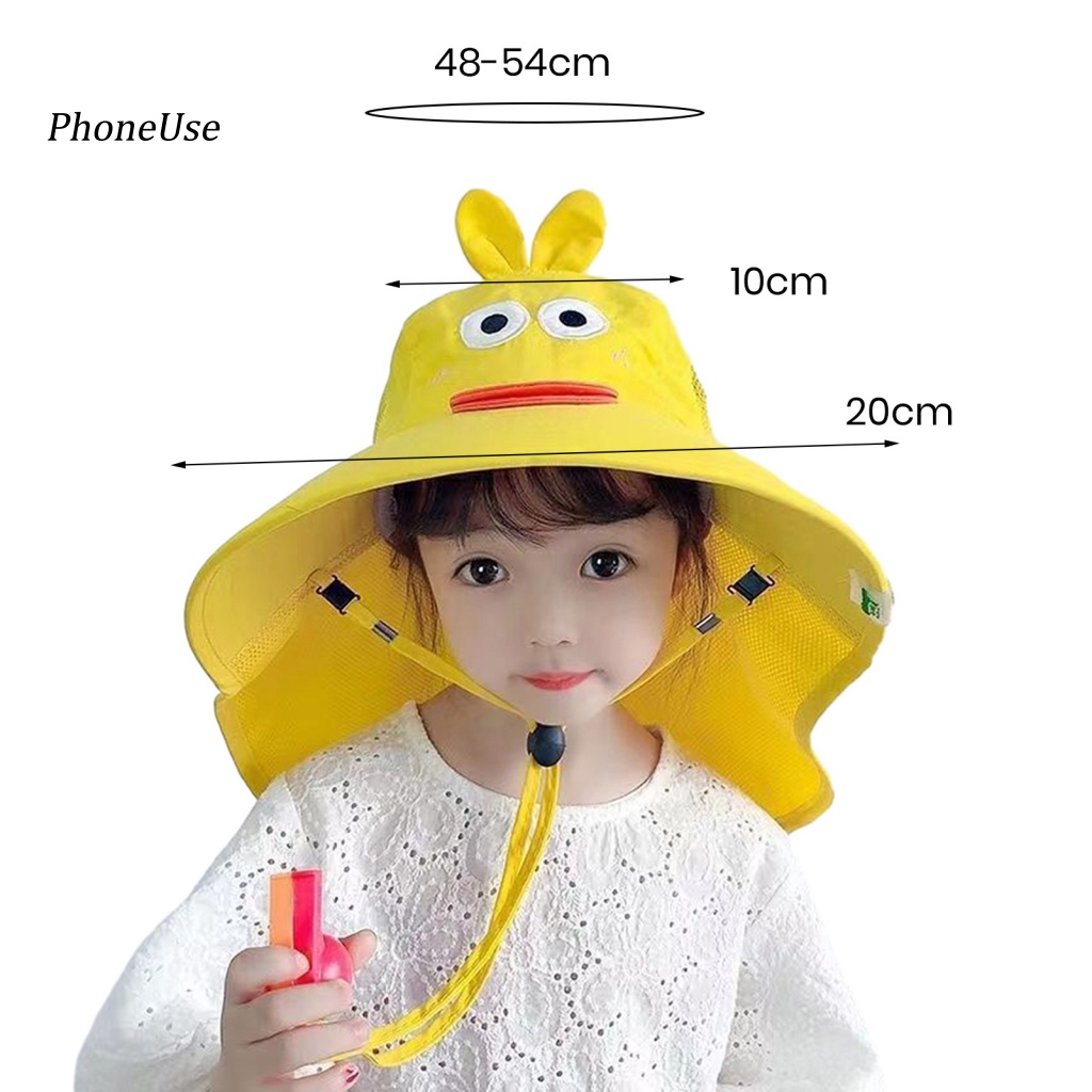 Mũ Bucket Vành Lớn Bằng PU Chống Nắng In Họa Tiết Hoạt Hình Dễ Thương Thời Trang Mùa Hè Cho Bé Trai Và Gái