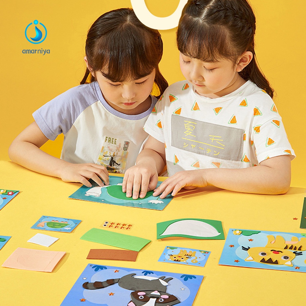 Bộ 12 Miếng Dán 3D Trang Trí Họa Tiết Hoạt Hình Dễ Thương