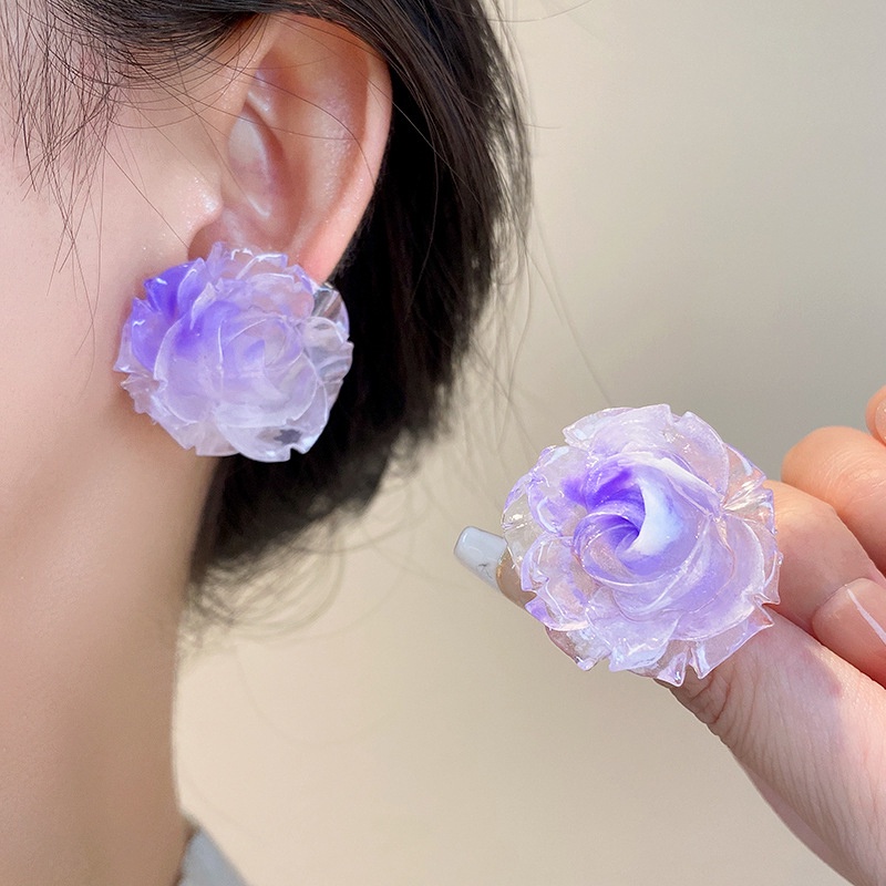 Bông Tai Mạ Bạc Hình Hoa Phong Cách Ngọt Ngào