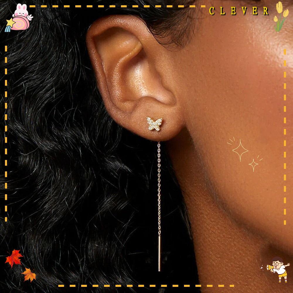 CLEVER (MớI) Bông Tai Mạ BạC 925 ĐíNh Đá Xinh XắN (1