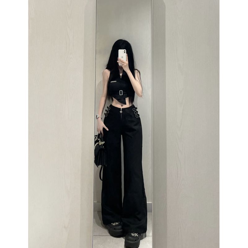 Set Áo Thun POLO Ngắn Tay Và Quần Short Lưng Cao Ống Rộng Thời Trang Mùa Hè Dành Cho Nữ