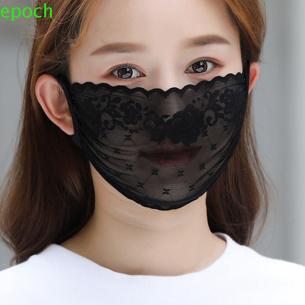 EPOCH Khẩu Trang Ren Chống Tia UV Màu Sắc Đơn Giản Dành Cho Nữ