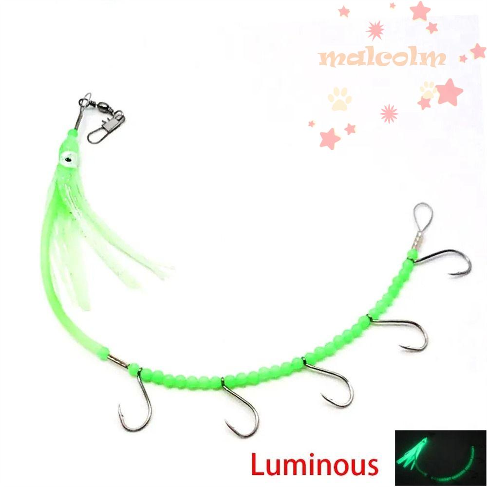 MALCOLM Dây Móc Câu Mực Bằng Thép Phát Sáng Hình Bạch Tuộc