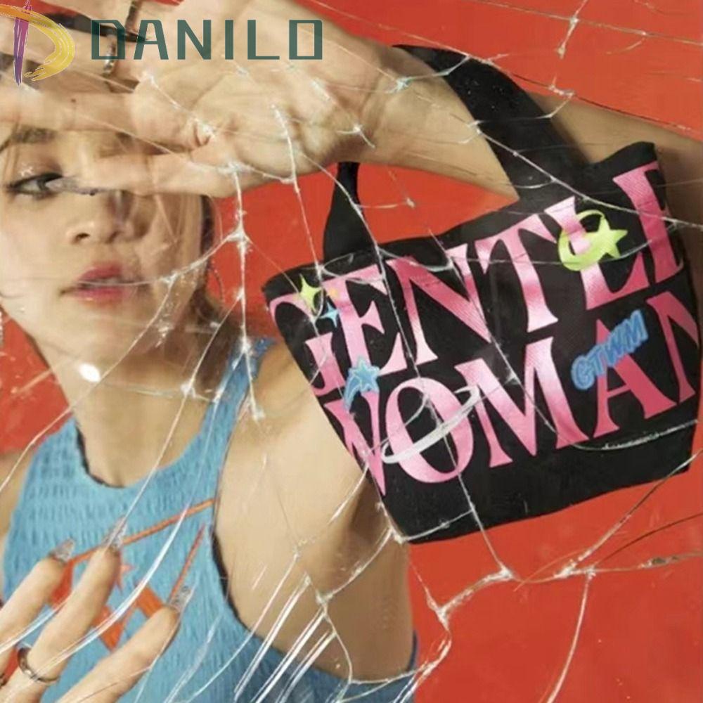 DANILO Túi vải Mini In Họa Tiết Đơn Giản Thời Trang Cho Nữ