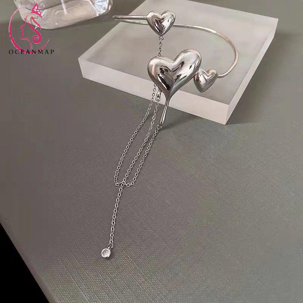 OCEANMAP Vòng Đeo Cánh Tay Thiết Kế Tua Rua Trái Tim Phong Cách Punk Tinh Tế Cho Nữ