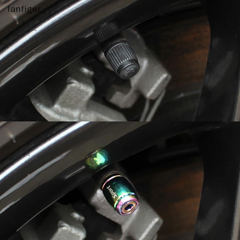 Bộ 4 Nắp Van Bánh Xe Hơi Thể Thao Bằng Hợp Kim Kẽm Chống Bụi &amp; Trộm