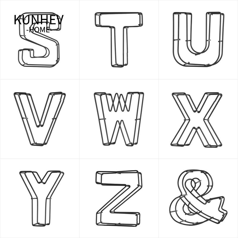 KUNHEV Bảng Chữ Cái Bằng Sắt Rèn Phong Cách Hiện Đại Làm Phụ Kiện Chụp Ảnh Trang Trí Cửa