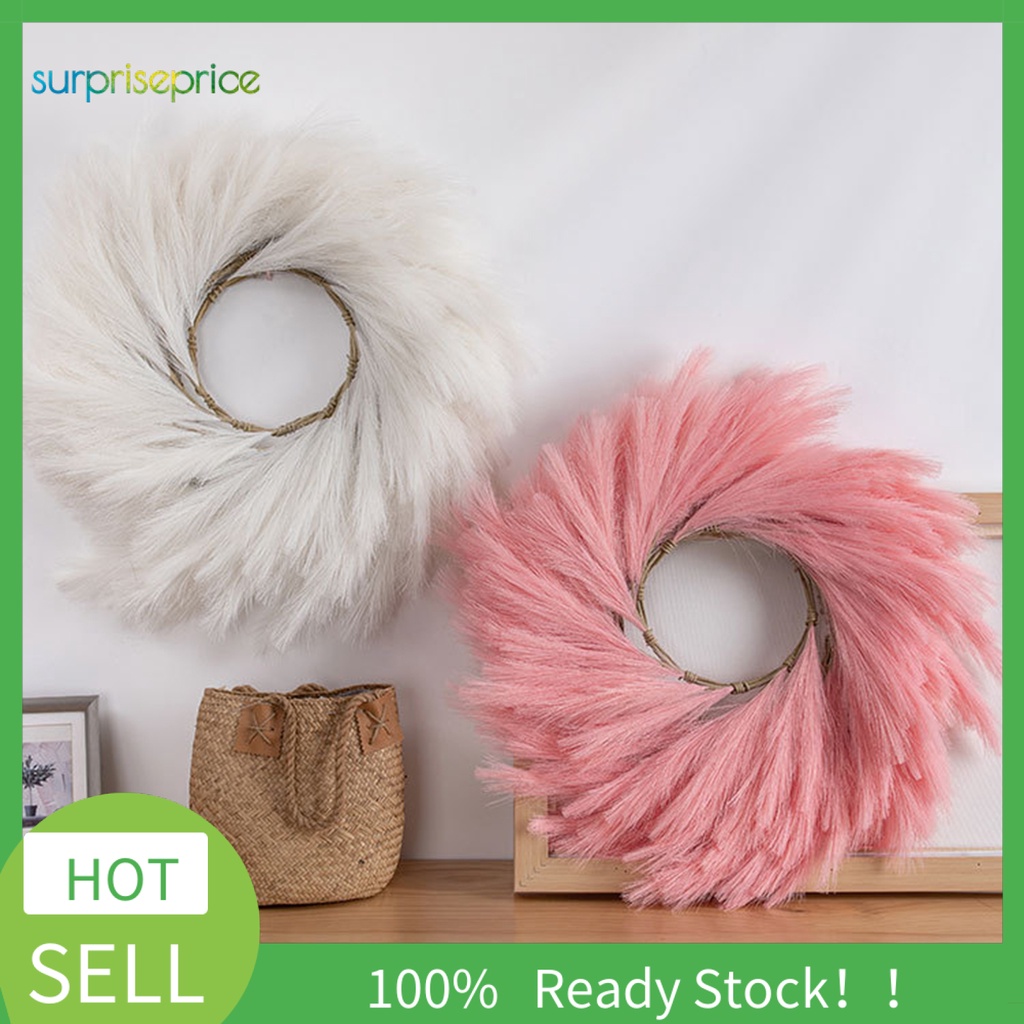 (Bất Ngờ) Vòng Hoa Cỏ Pampas Nhân Tạo Bằng Vải Màu Sắc Sống Động Thân Thiện Với Môi Trường Không Phai Màu Trang Trí Nhà Cửa