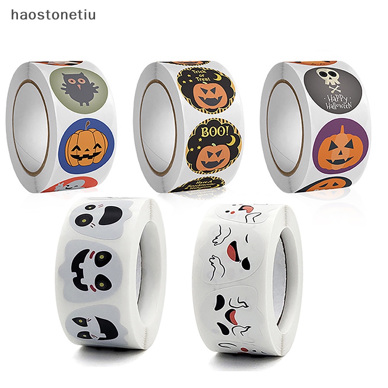 Bộ 500 Nhãn Dán 1inch Họa Tiết Halloween Trang Trí Gói Quà