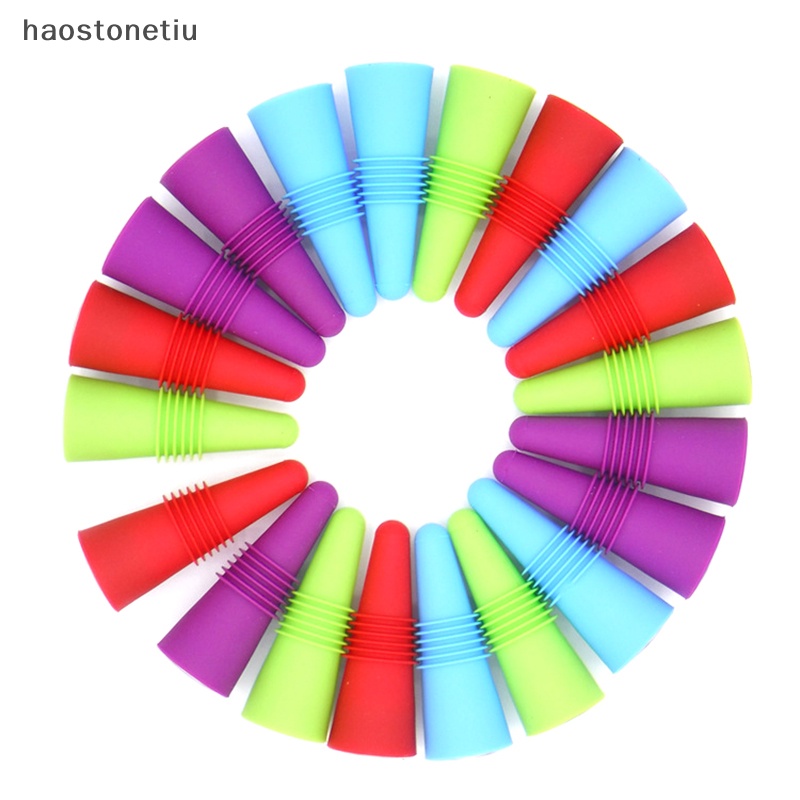 Bộ 4 / 8 Nút Đậy Chai Rượu Bằng Silicone Và Thép Không Gỉ Nhiều Màu Tiện Dụng
