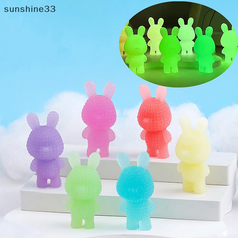 Set 1 / 2 Thỏ Dạ Quang Mini Trang Trí Tiểu Cảnh