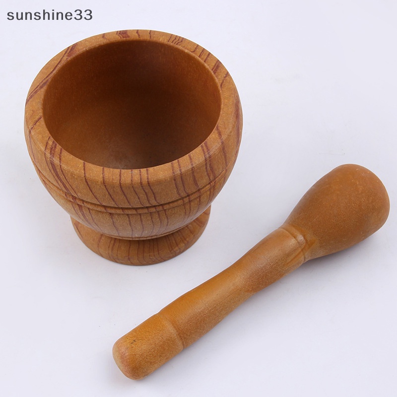 Bộ Chày Cối Giã Tỏi Bằng Gỗ Tiện Dụng Cho Nhà Bếp