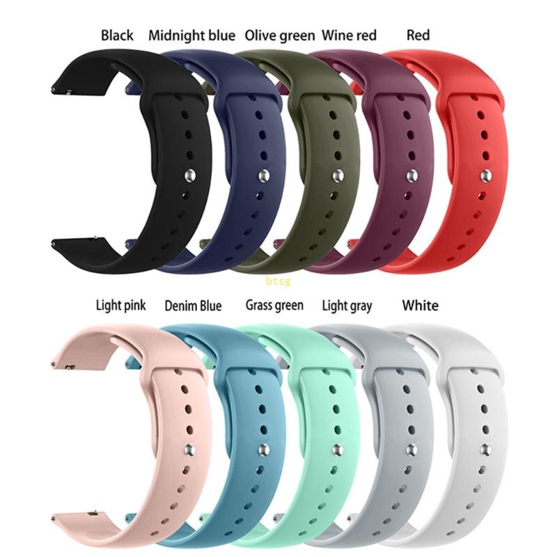 Dây Đeo Đồng Hồ Bằng Silicone Cao Su Mềm Tháo Nhanh Nhiều Màu 20 22mm Cho 5 4