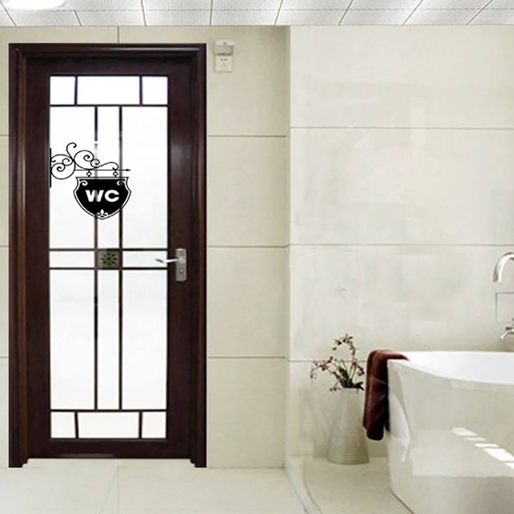 Miếng Dán Đề Can In Chữ WC Thời Trang Trang Trí Cửa Nhà Vệ Sinh