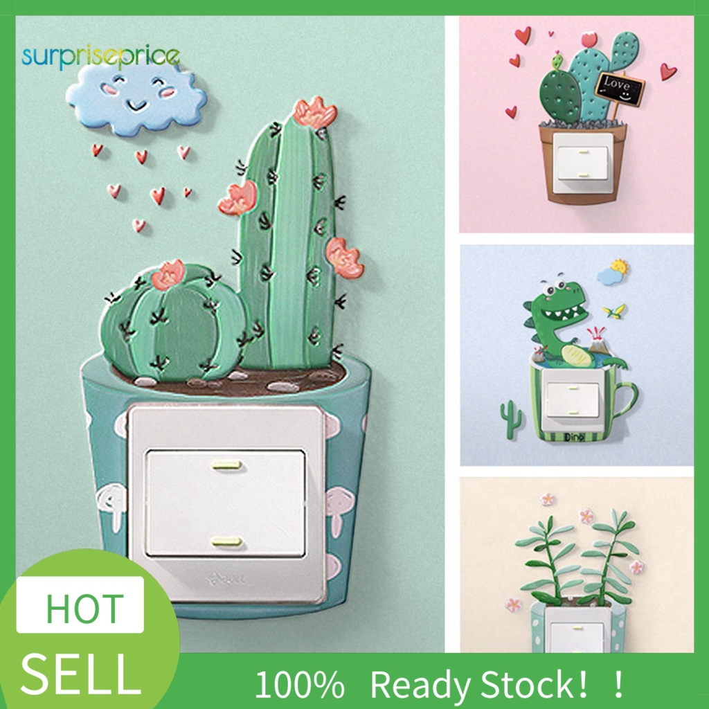 Miếng Dán Trang Trí Công Tắc Điện Hình Hoạt Hình Dạ Quang