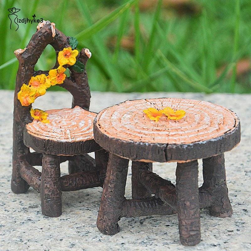 Set 8 Đồ trang trí Bàn Ghế Mini Trang Trí Bể Cá / Sân Vườn