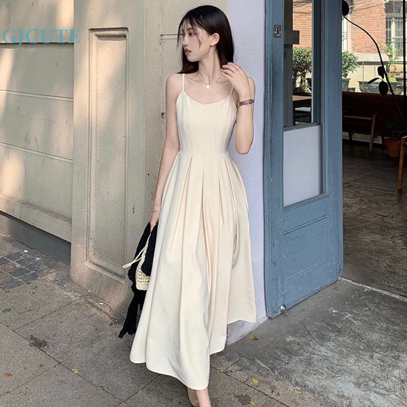 Đầm Dài Dáng Chữ A Không Tay Phong Cách Pháp Thời Trang Mùa Hè Cho Nữ