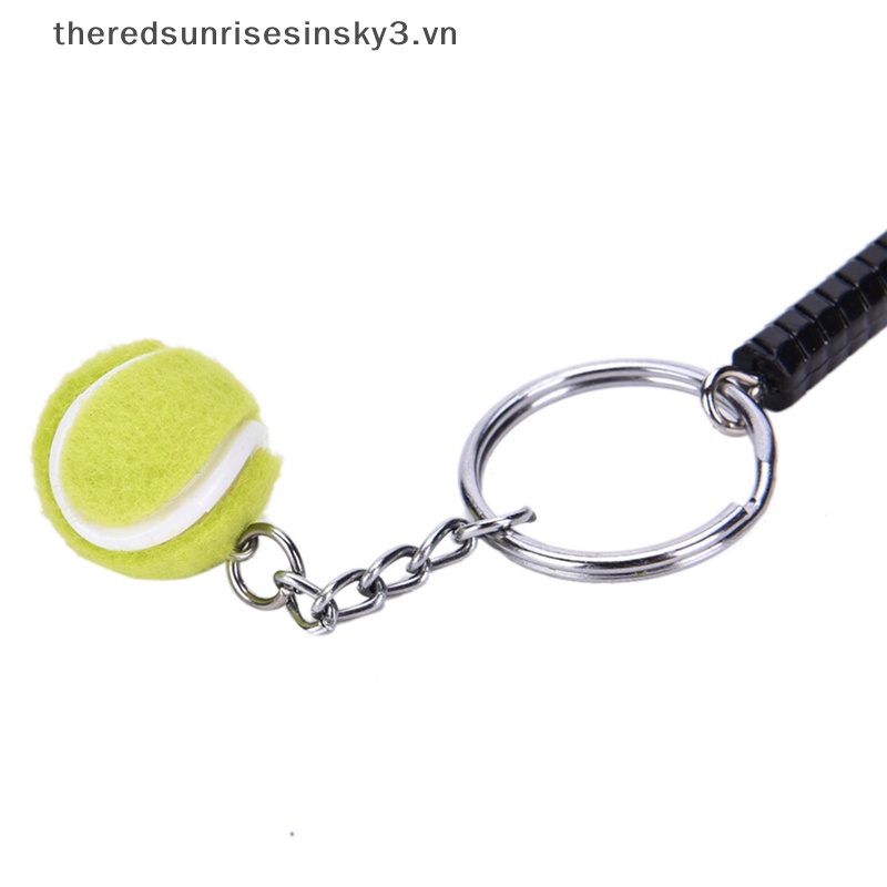 Móc Khóa Hình Vợt Tennis 3D Bằng Kim Loại Sáng Tạo Thời Trang