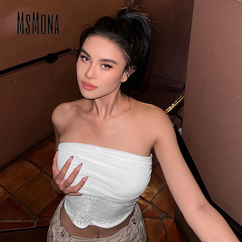 Áo Ống Màu Trơn Không Tay Hở Vai Ôm Dáng Thời Trang 2023 Cho Nữ