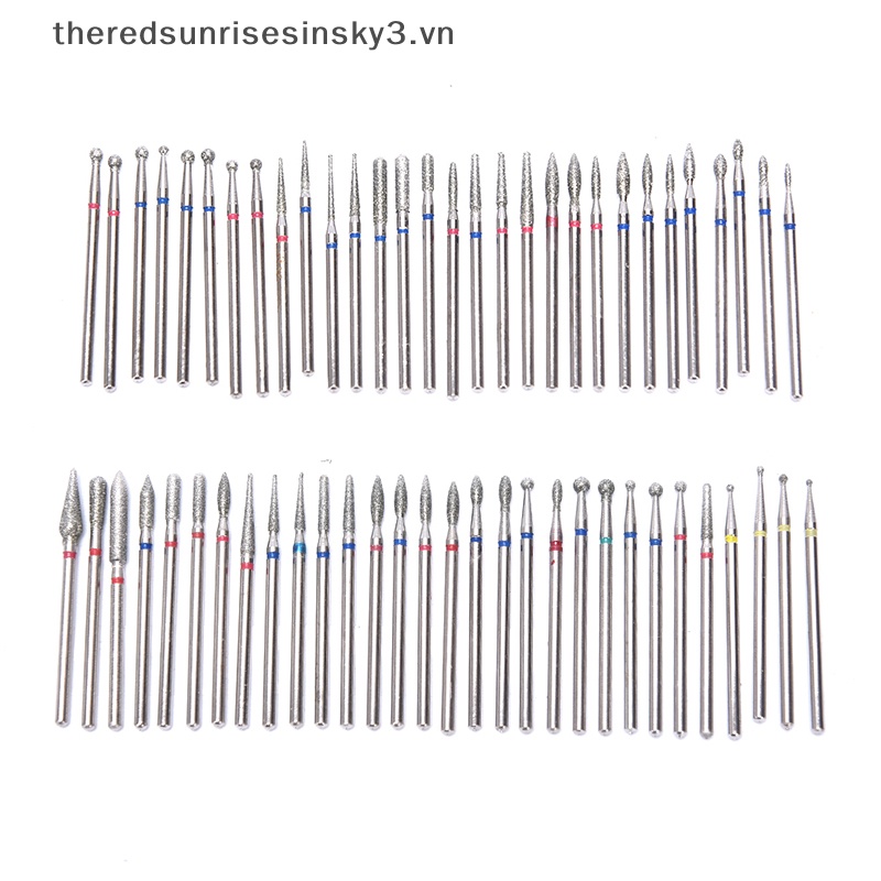 Bộ 30 Mũi Khoan Kim Cương 3 / 32 '' Cắt Móng Tay Thời Trang