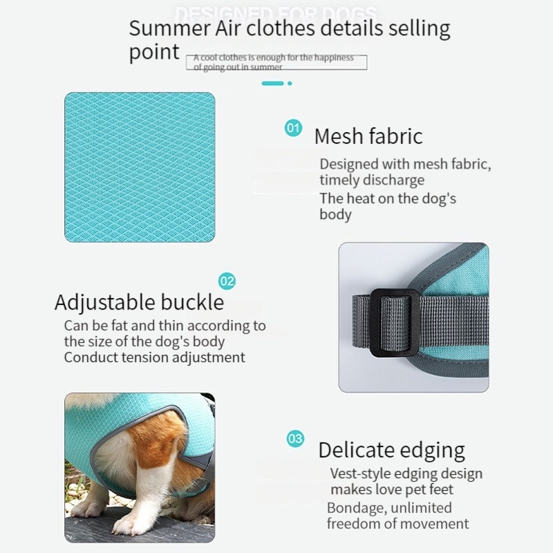 HamshMoc Áo Vest Phản Quang Chống Nắng Làm Mát Mùa Hè Thoải Mái Dễ Sử Dụng Huấn Luyện Chó Ngoài Trời