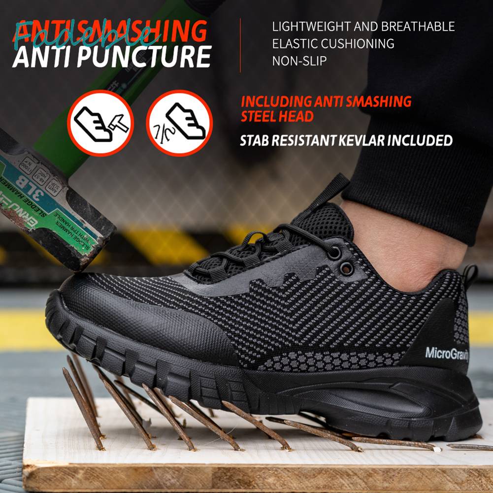 Giày Tây Mũi Thép Thoáng Khí Chống Đâm Thủng Cho Nam Nữ